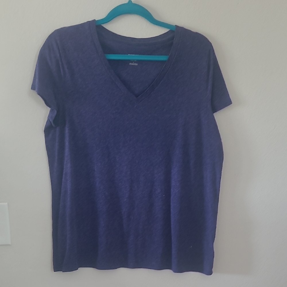 Mossimo Supply Co. Deep Purple V-Neck Tee